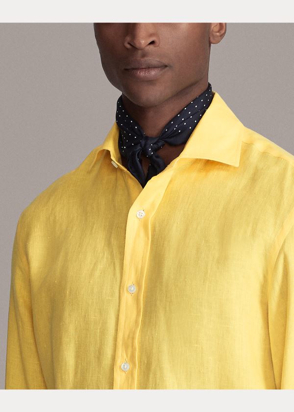 Ralph Lauren Linen Shirt Žluté | heJVdtB3
