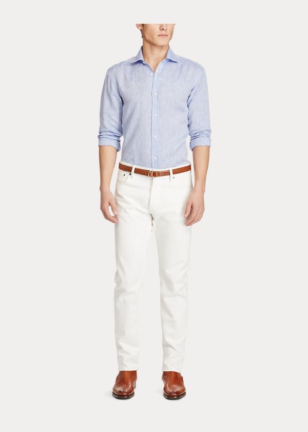 Ralph Lauren Linen Sportovní Shirt Blankyt | A8MHY9Si