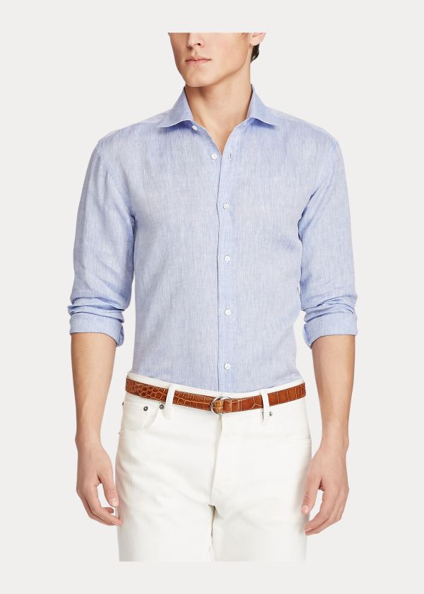 Ralph Lauren Linen Sportovní Shirt Blankyt | A8MHY9Si