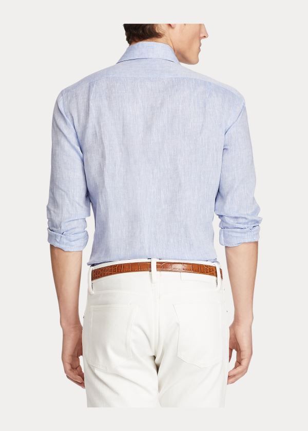 Ralph Lauren Linen Sportovní Shirt Blankyt | A8MHY9Si