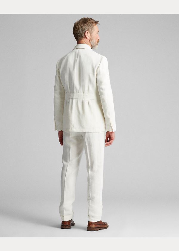 Ralph Lauren Linen Suit Jacket Bílé | NIFQfmUL