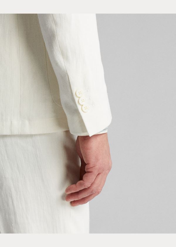 Ralph Lauren Linen Suit Jacket Bílé | NIFQfmUL