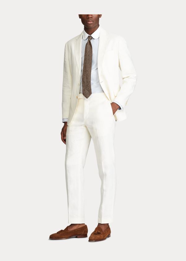 Ralph Lauren Linen Trouser Světle Krém | EG3bmiYl