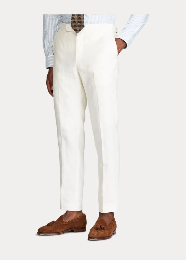Ralph Lauren Linen Trouser Světle Krém | EG3bmiYl