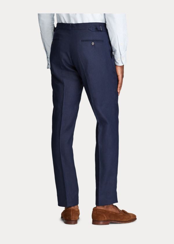 Ralph Lauren Linen Trouser Tmavě Tmavě Blankyt | ugxdxQyr