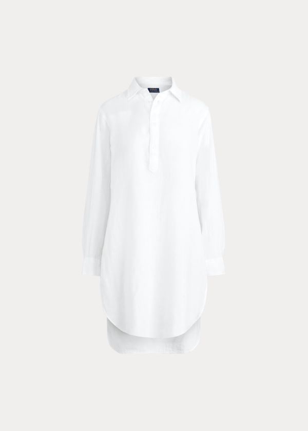 Ralph Lauren Linen Tunic Bílé | irgIN3nB