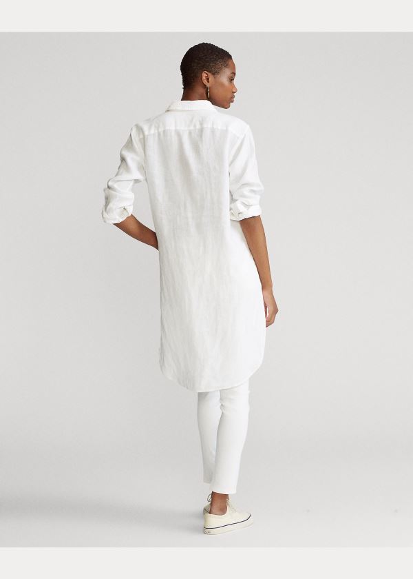 Ralph Lauren Linen Tunic Bílé | irgIN3nB