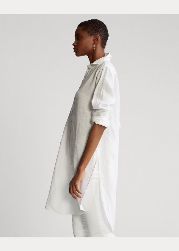 Ralph Lauren Linen Tunic Bílé | irgIN3nB