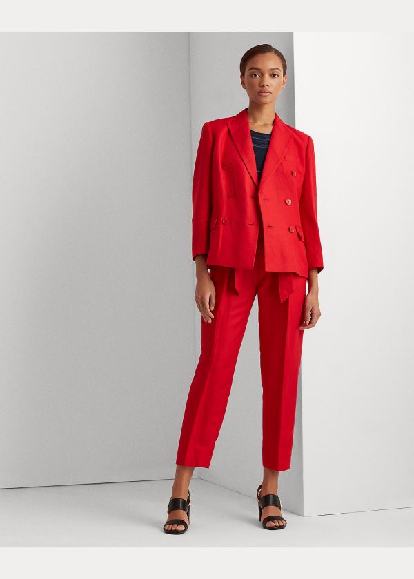 Ralph Lauren Linen Twill Blazer Červené | 1ggfwncR