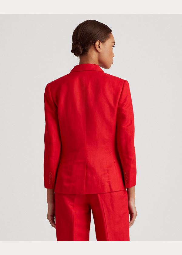 Ralph Lauren Linen Twill Blazer Červené | 1ggfwncR