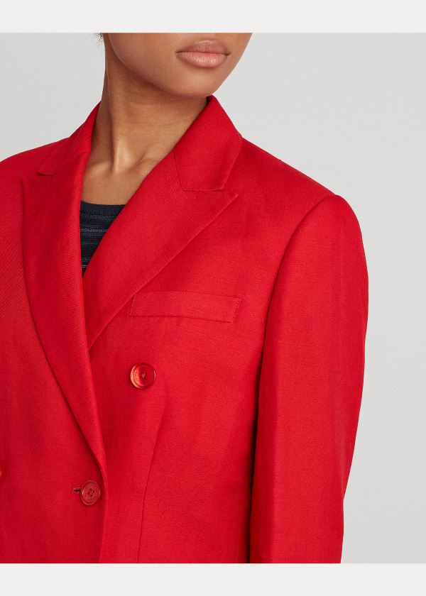 Ralph Lauren Linen Twill Blazer Červené | 1ggfwncR