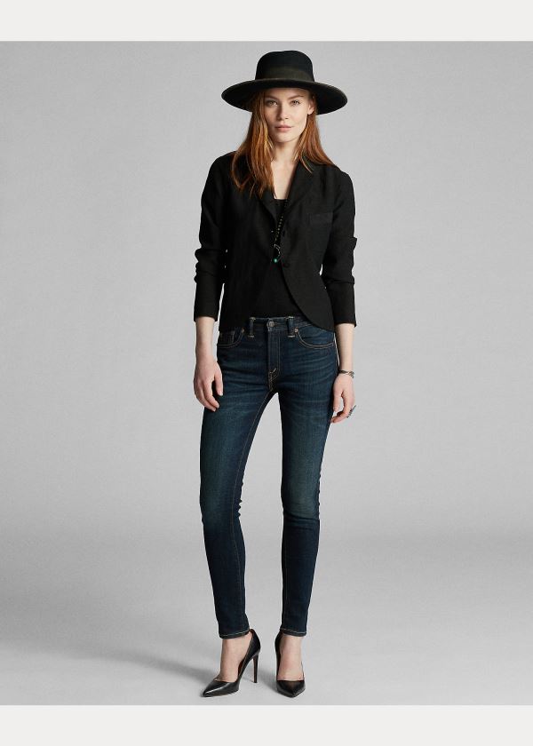 Ralph Lauren Linen-Wool Three-Button Jacket Černé | UyeEEv9K