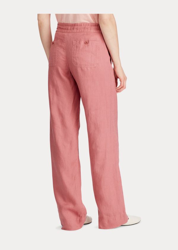 Ralph Lauren Linen Široké-Leg Pant Koralove | JWBDAhj3