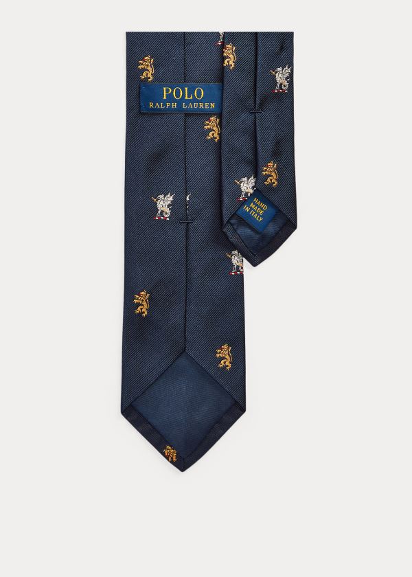 Ralph Lauren Lion Silk Tie Tmavě Blankyt | SaiScM1S
