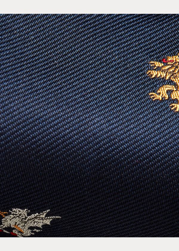 Ralph Lauren Lion Silk Tie Tmavě Blankyt | SaiScM1S