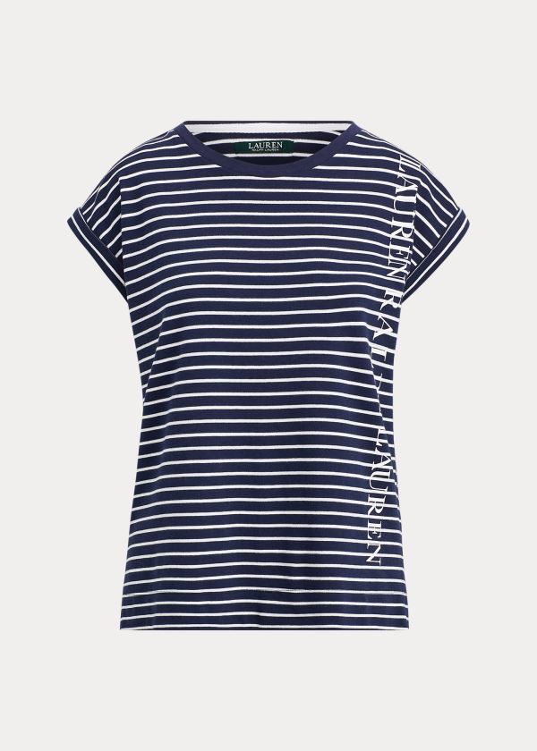 Ralph Lauren Logo Bavlněné-Blend Sleep Shirt Tmavě Blankyt | 4MvgYhc3
