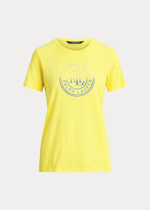 Ralph Lauren Logo Bavlněné Jersey Tee Žluté | 3DpIYDDN