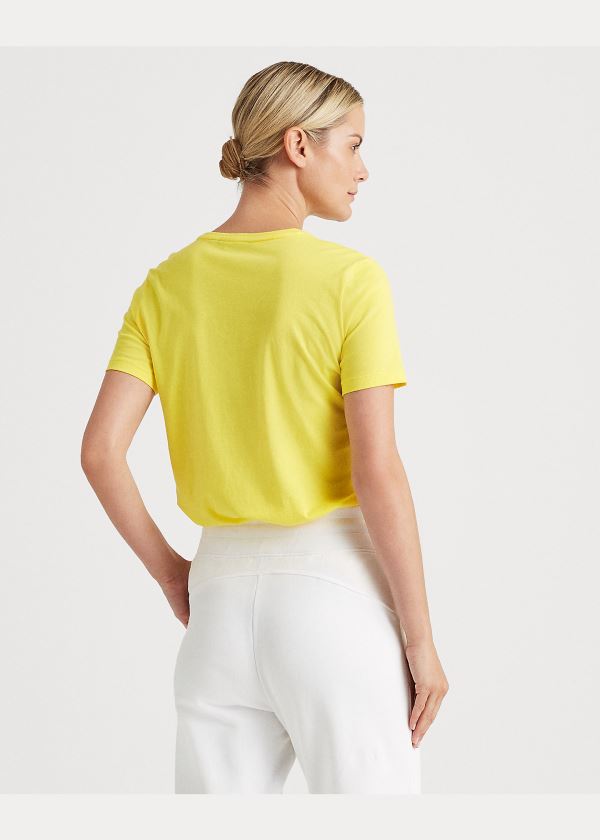Ralph Lauren Logo Bavlněné Jersey Tee Žluté | 3DpIYDDN