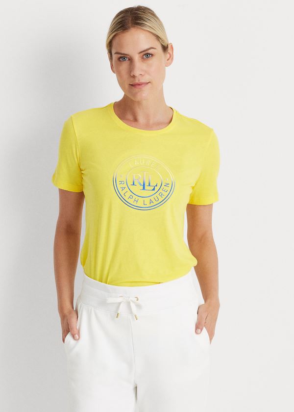 Ralph Lauren Logo Bavlněné Jersey Tee Žluté | 3DpIYDDN