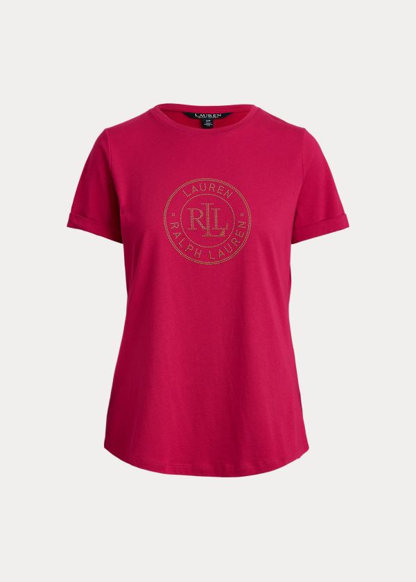 Ralph Lauren Logo Bavlněné Tee Světle Fuchsie | 4sdlVMG4