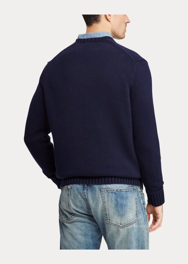 Ralph Lauren Logo Crewneck Svetrové Tmavě Blankyt | Zn1Vi7fX