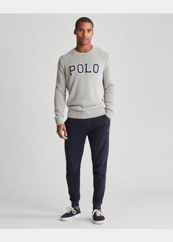 Ralph Lauren Logo Crewneck Svetrové Šedé | IwEns0BJ