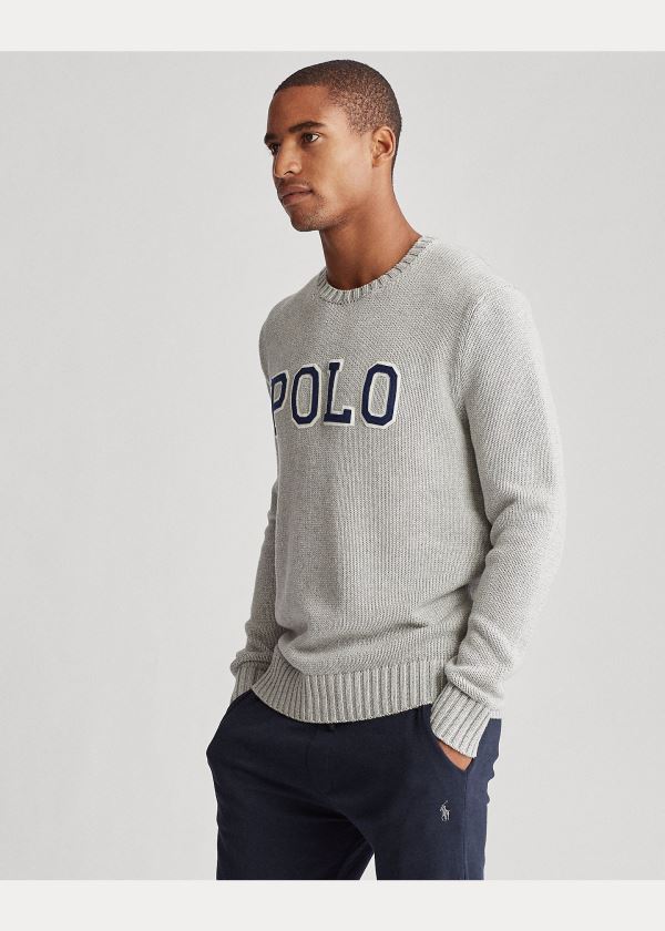 Ralph Lauren Logo Crewneck Svetrové Šedé | IwEns0BJ