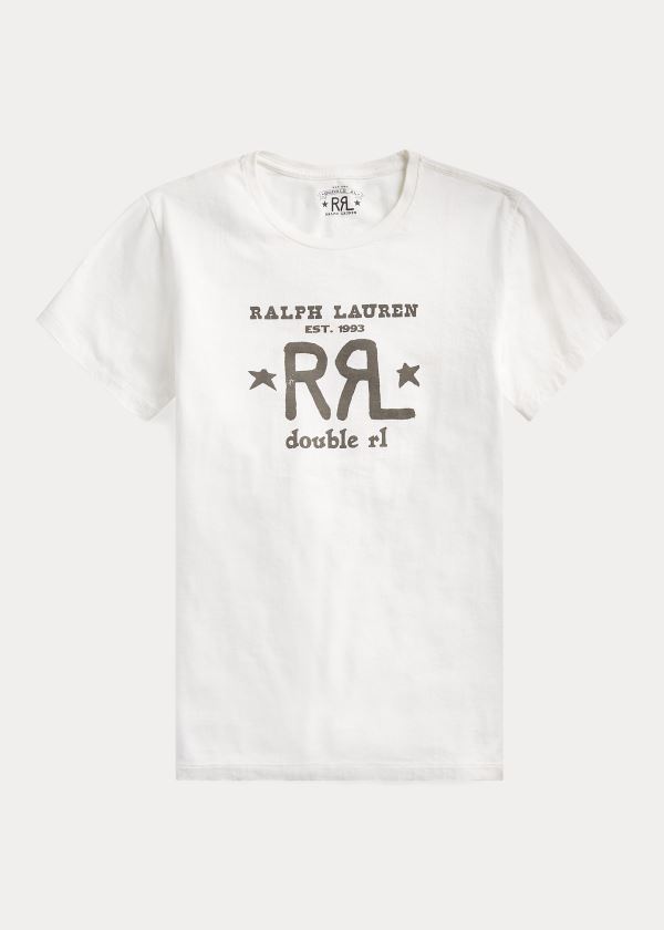 Ralph Lauren Logo Crewneck T-Shirt Bílé | XD69VORU