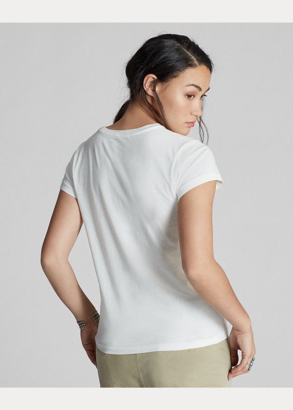 Ralph Lauren Logo Crewneck Tee Bílé | 3iFEKx7l