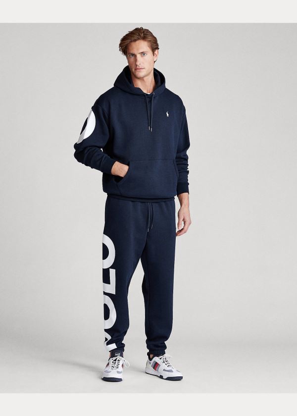 Ralph Lauren Logo Double-Knit Hoodie Tmavě Blankyt Viacfarebný | t3mN7xEg