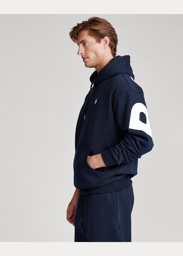 Ralph Lauren Logo Double-Knit Hoodie Tmavě Blankyt Viacfarebný | t3mN7xEg