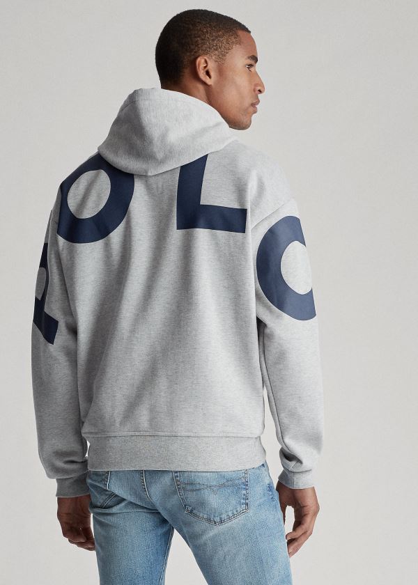 Ralph Lauren Logo Double-Knit Hoodie Šedé | TVAaiDy5
