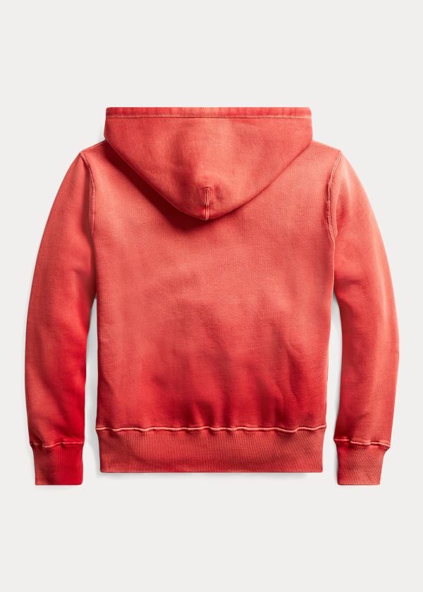 Ralph Lauren Logo Fleece Hoodie Červené | PyOOSnIn