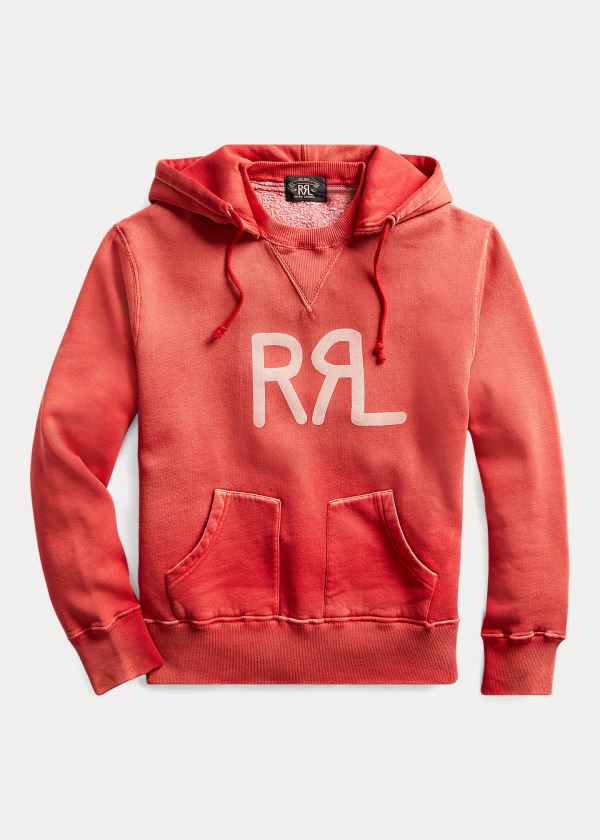 Ralph Lauren Logo Fleece Hoodie Červené | PyOOSnIn
