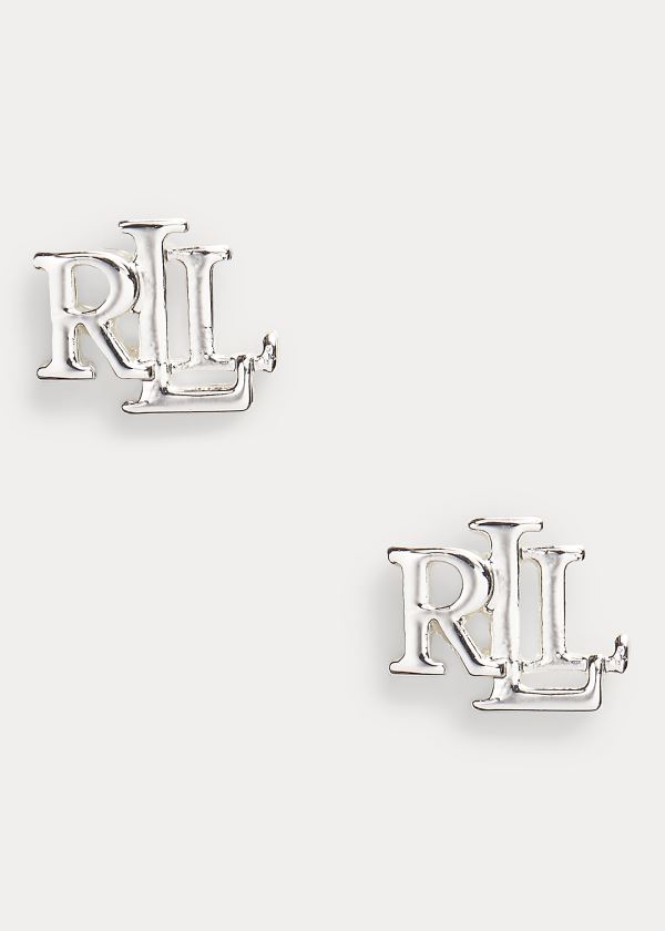 Ralph Lauren Logo Stud Earrings Stříbrné | SLOQaSg2