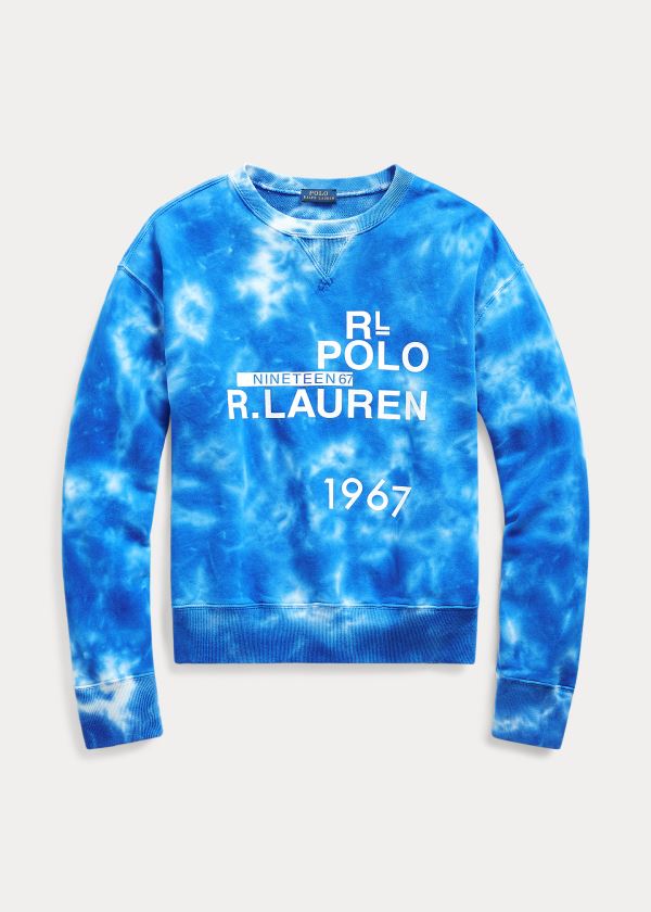 Ralph Lauren Logo Tie-Dye Sweatshirt Královská Modrá Blankyt | W0DK0YwH