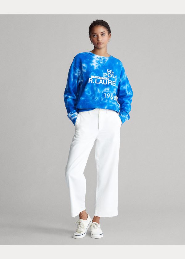 Ralph Lauren Logo Tie-Dye Sweatshirt Královská Modrá Blankyt | W0DK0YwH
