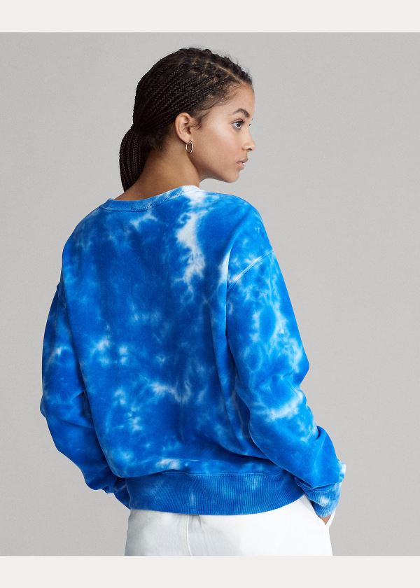 Ralph Lauren Logo Tie-Dye Sweatshirt Královská Modrá Blankyt | W0DK0YwH