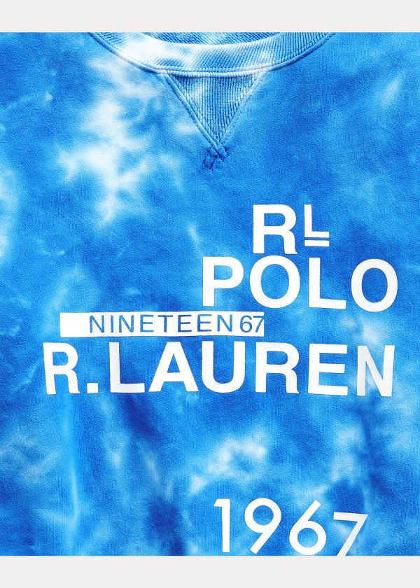 Ralph Lauren Logo Tie-Dye Sweatshirt Královská Modrá Blankyt | W0DK0YwH