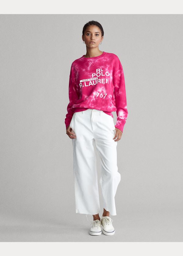 Ralph Lauren Logo Tie-Dye Sweatshirt Růžové | UeOU9rT2