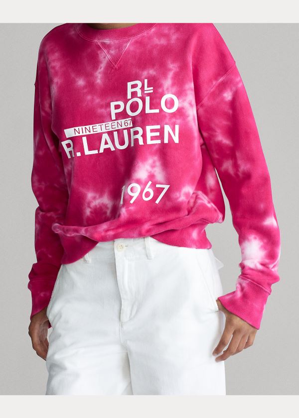 Ralph Lauren Logo Tie-Dye Sweatshirt Růžové | UeOU9rT2