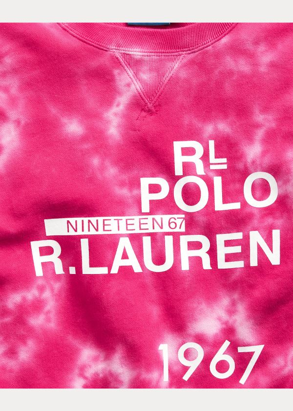Ralph Lauren Logo Tie-Dye Sweatshirt Růžové | UeOU9rT2