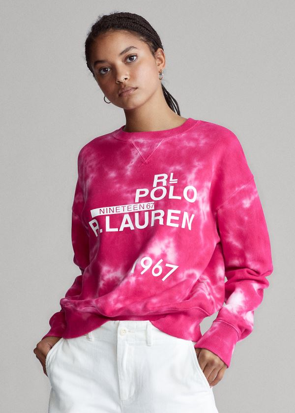 Ralph Lauren Logo Tie-Dye Sweatshirt Růžové | UeOU9rT2