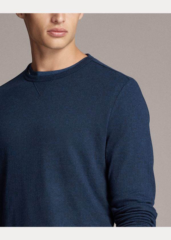 Ralph Lauren Long-Sleeve Crewneck T-Shirt Tmavě Blankyt | VC3TJtK4