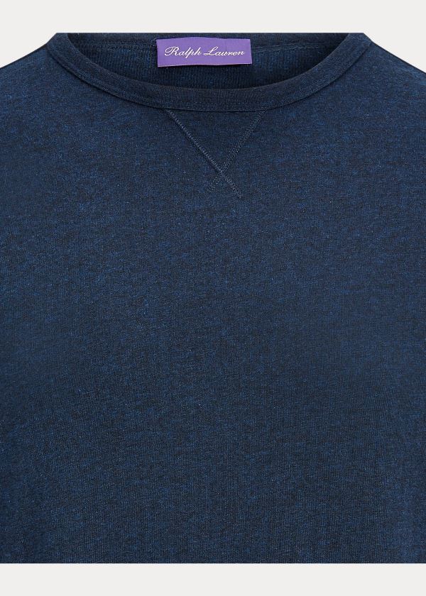 Ralph Lauren Long-Sleeve Crewneck T-Shirt Tmavě Blankyt | VC3TJtK4