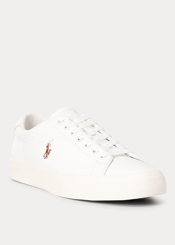Ralph Lauren Longwood Læder Sneakers Bílé | VE3PlJM8