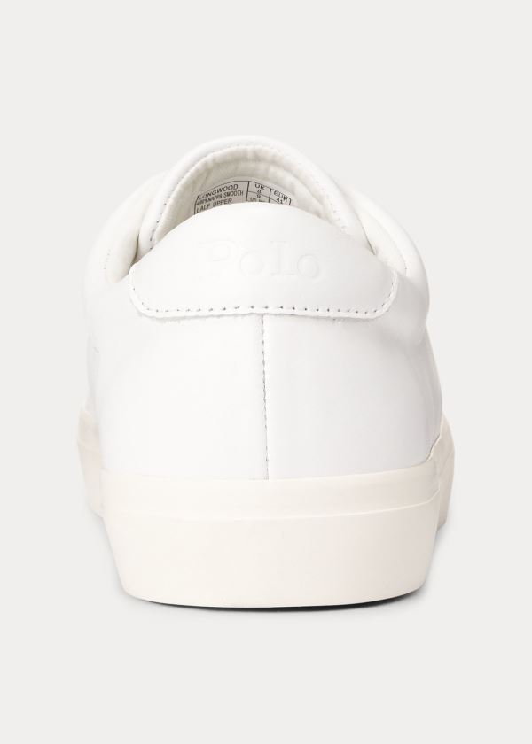 Ralph Lauren Longwood Læder Sneakers Bílé | VE3PlJM8