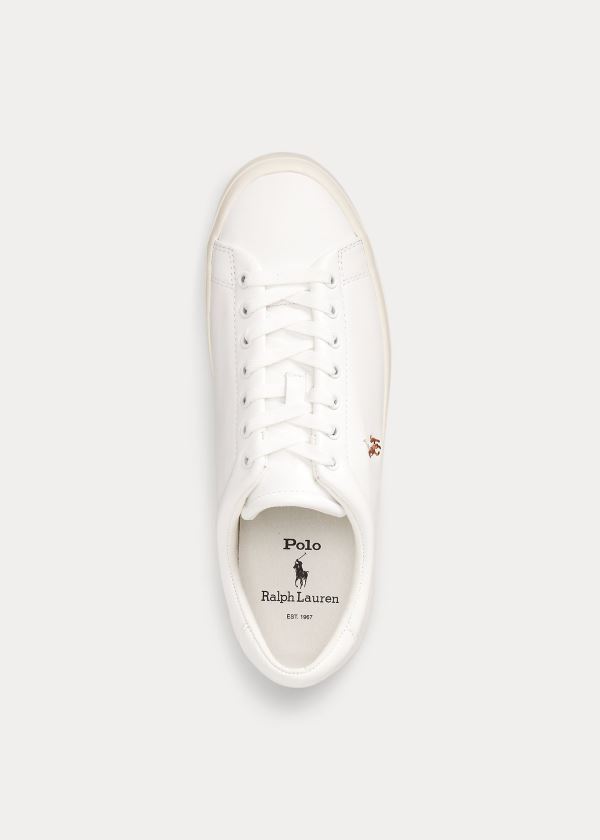 Ralph Lauren Longwood Læder Sneakers Bílé | VE3PlJM8