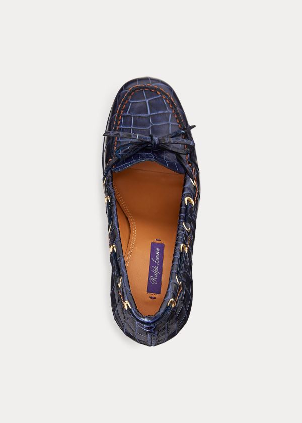 Ralph Lauren Lorean Embossed Calfskin Pump Tmavě Blankyt | 8R7Xdmx0