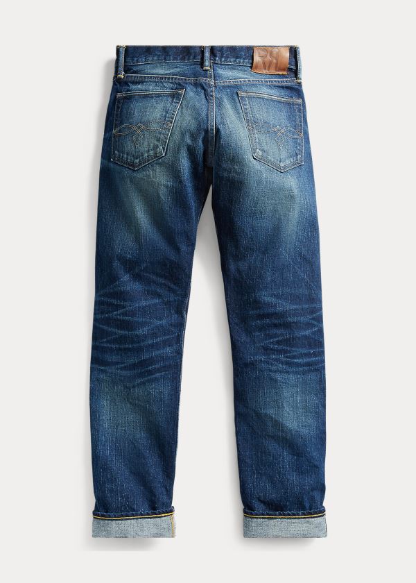 Ralph Lauren Low Straight Selvedge Jean Blankyt Blankyt Světle Modré | DDk57FIX